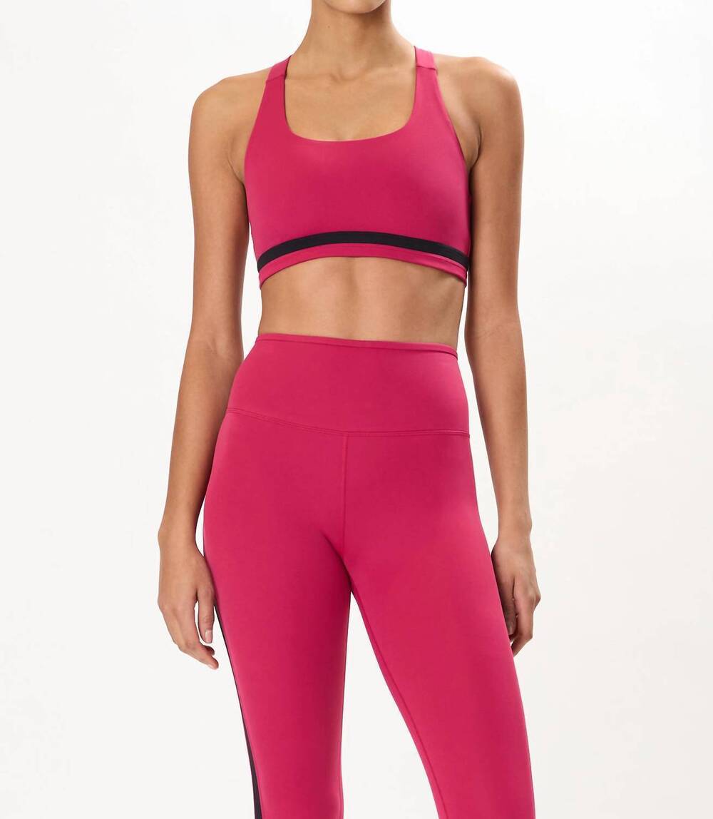 NEW SPLITS59 miles rigor scoop neck sports bra in sangria/black